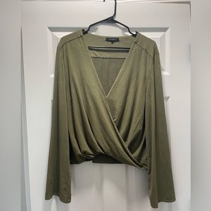Olive Green Suede Top